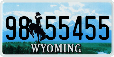 WY license plate 9855455