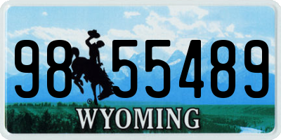 WY license plate 9855489
