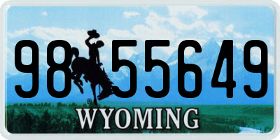 WY license plate 9855649