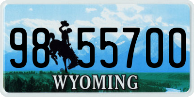 WY license plate 9855700