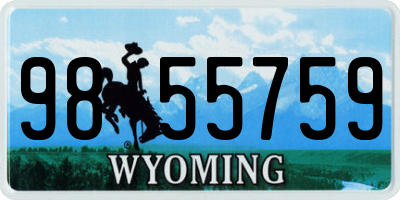 WY license plate 9855759