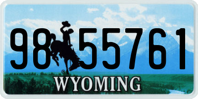 WY license plate 9855761
