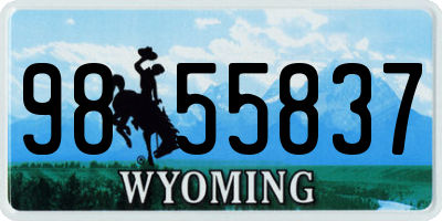 WY license plate 9855837