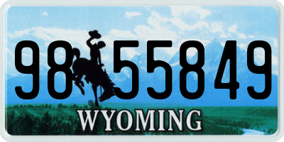 WY license plate 9855849