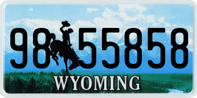 WY license plate 9855858