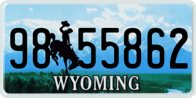WY license plate 9855862