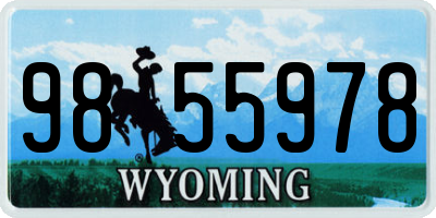 WY license plate 9855978