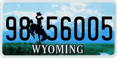 WY license plate 9856005