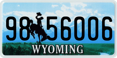 WY license plate 9856006