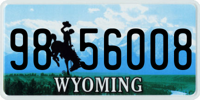 WY license plate 9856008