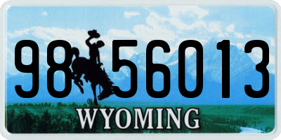 WY license plate 9856013