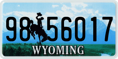 WY license plate 9856017