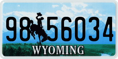 WY license plate 9856034