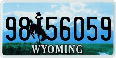 WY license plate 9856059