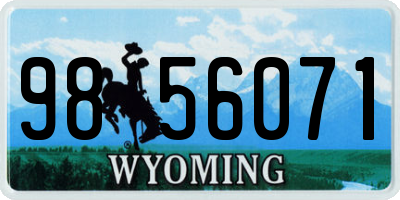 WY license plate 9856071