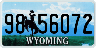 WY license plate 9856072
