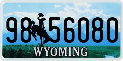 WY license plate 9856080