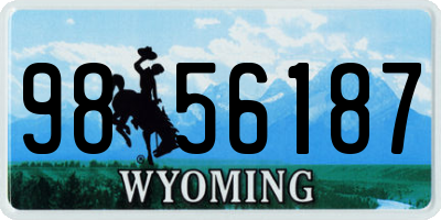 WY license plate 9856187