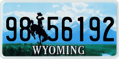 WY license plate 9856192