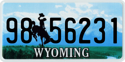 WY license plate 9856231