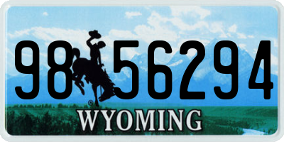 WY license plate 9856294