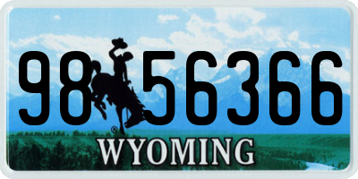 WY license plate 9856366