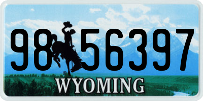WY license plate 9856397