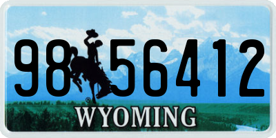 WY license plate 9856412