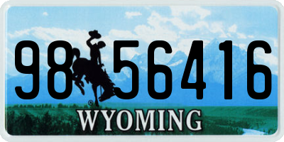 WY license plate 9856416