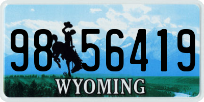 WY license plate 9856419