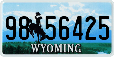 WY license plate 9856425