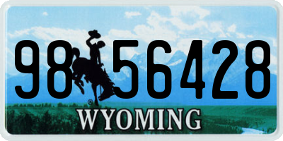 WY license plate 9856428