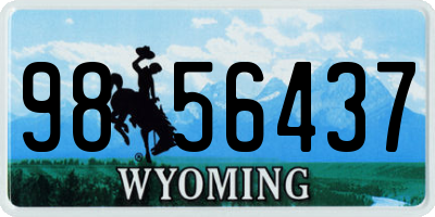 WY license plate 9856437