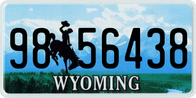 WY license plate 9856438