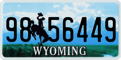 WY license plate 9856449
