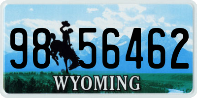 WY license plate 9856462