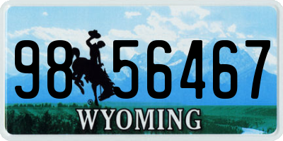 WY license plate 9856467
