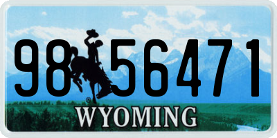 WY license plate 9856471