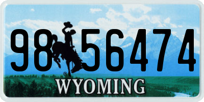 WY license plate 9856474