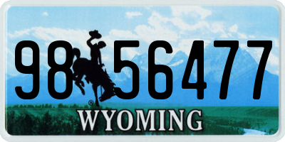WY license plate 9856477