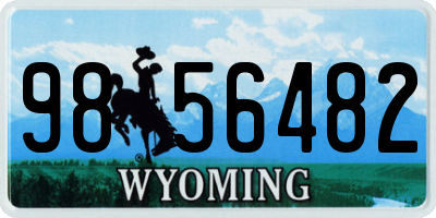 WY license plate 9856482