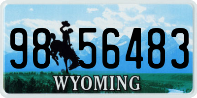 WY license plate 9856483