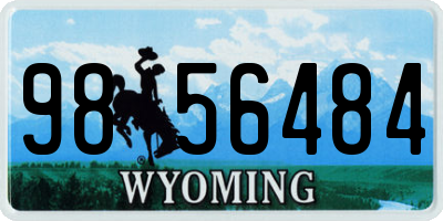 WY license plate 9856484