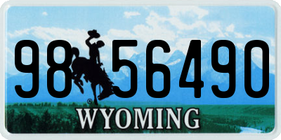 WY license plate 9856490