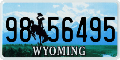 WY license plate 9856495