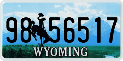 WY license plate 9856517