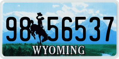 WY license plate 9856537