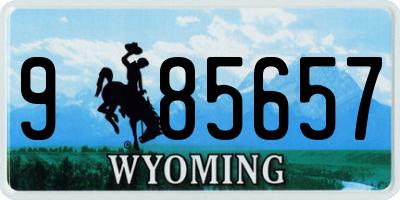WY license plate 985657