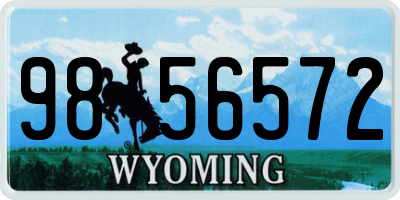 WY license plate 9856572