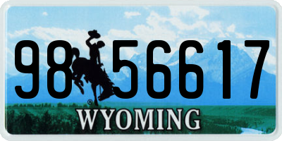 WY license plate 9856617